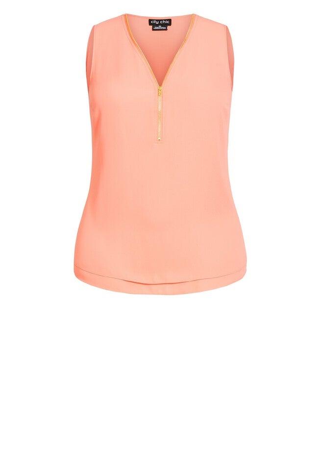 Sexy Zip Top - peach, ORANGE, alternate image number 3