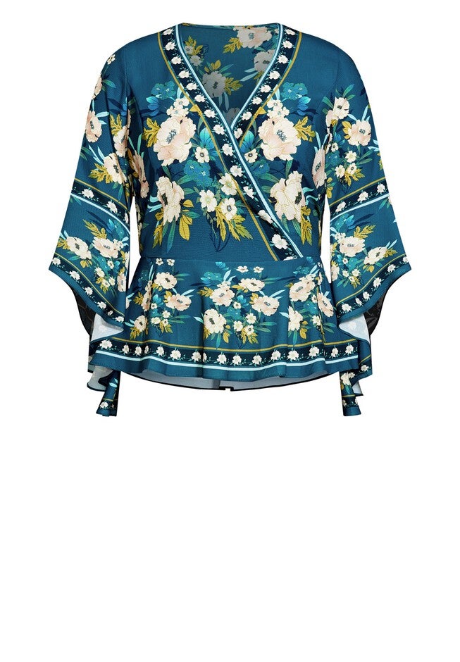 Nova Scarf Top - teal, BLUE, alternate image number null