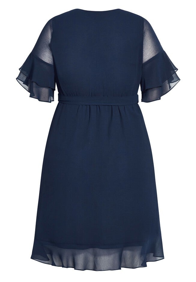 Flutter Frill Dress - navy, BLUE, alternate image number null