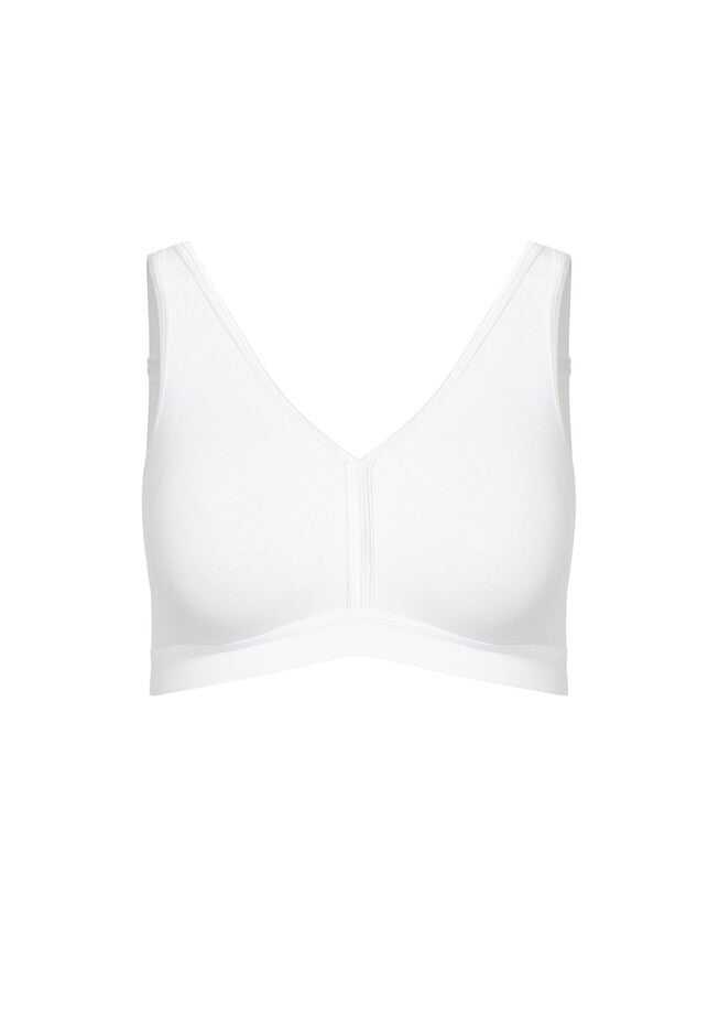 Basic Cotton Bra, WHITE, alternate image number null