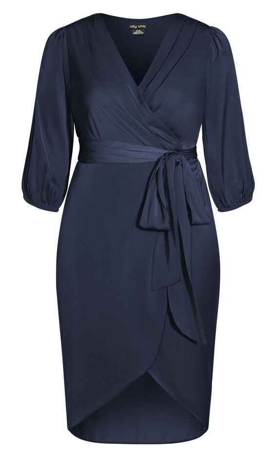 Opulent Elbow Sleeve Dress - navy, BLUE, alternate image number null