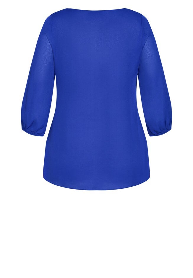 Sexy Fling Elbow Sleeve Top - royal blue, BLUE, alternate image number null