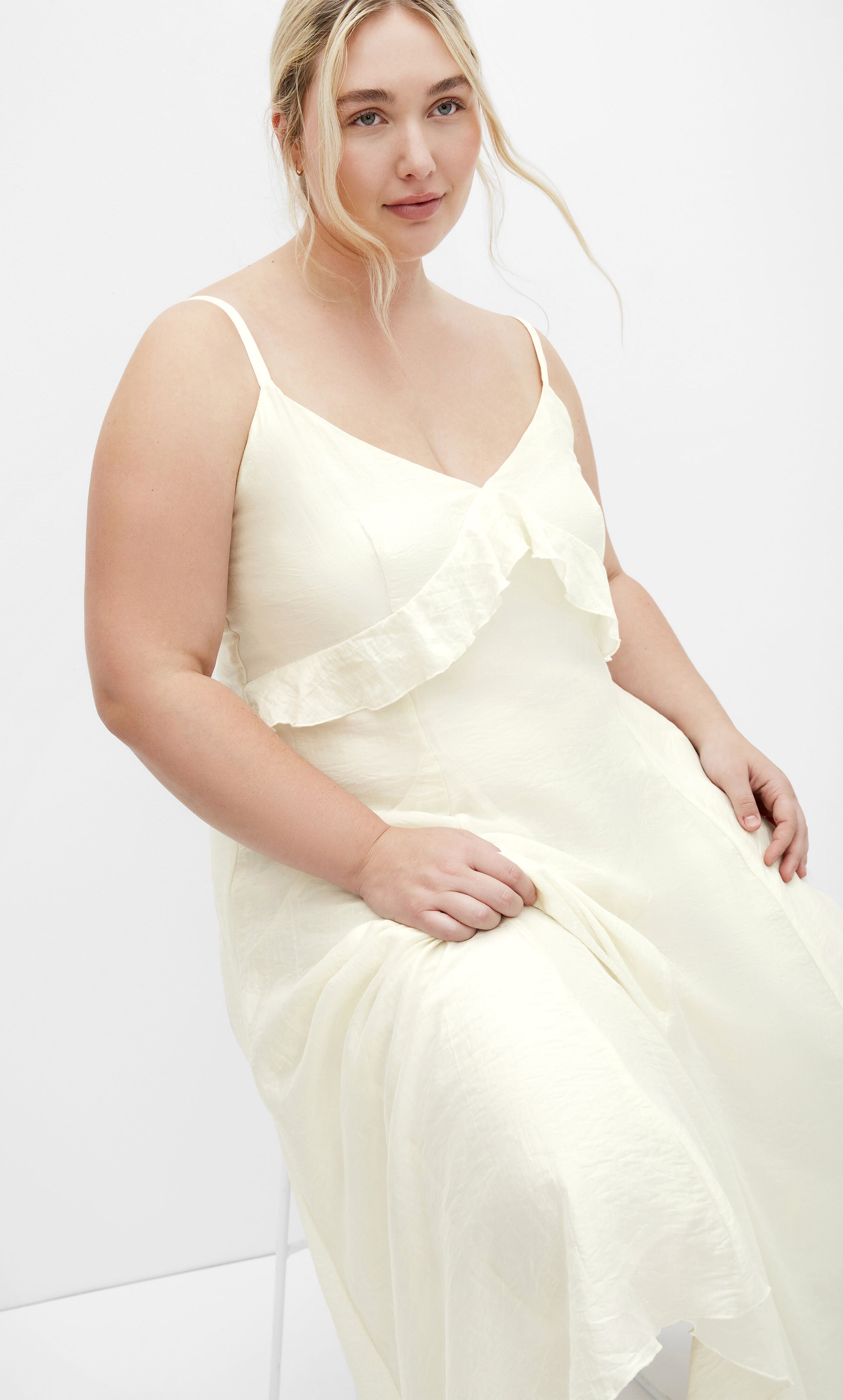 Clara Maxi Dress - butter, YELLOW, alternate image number 1