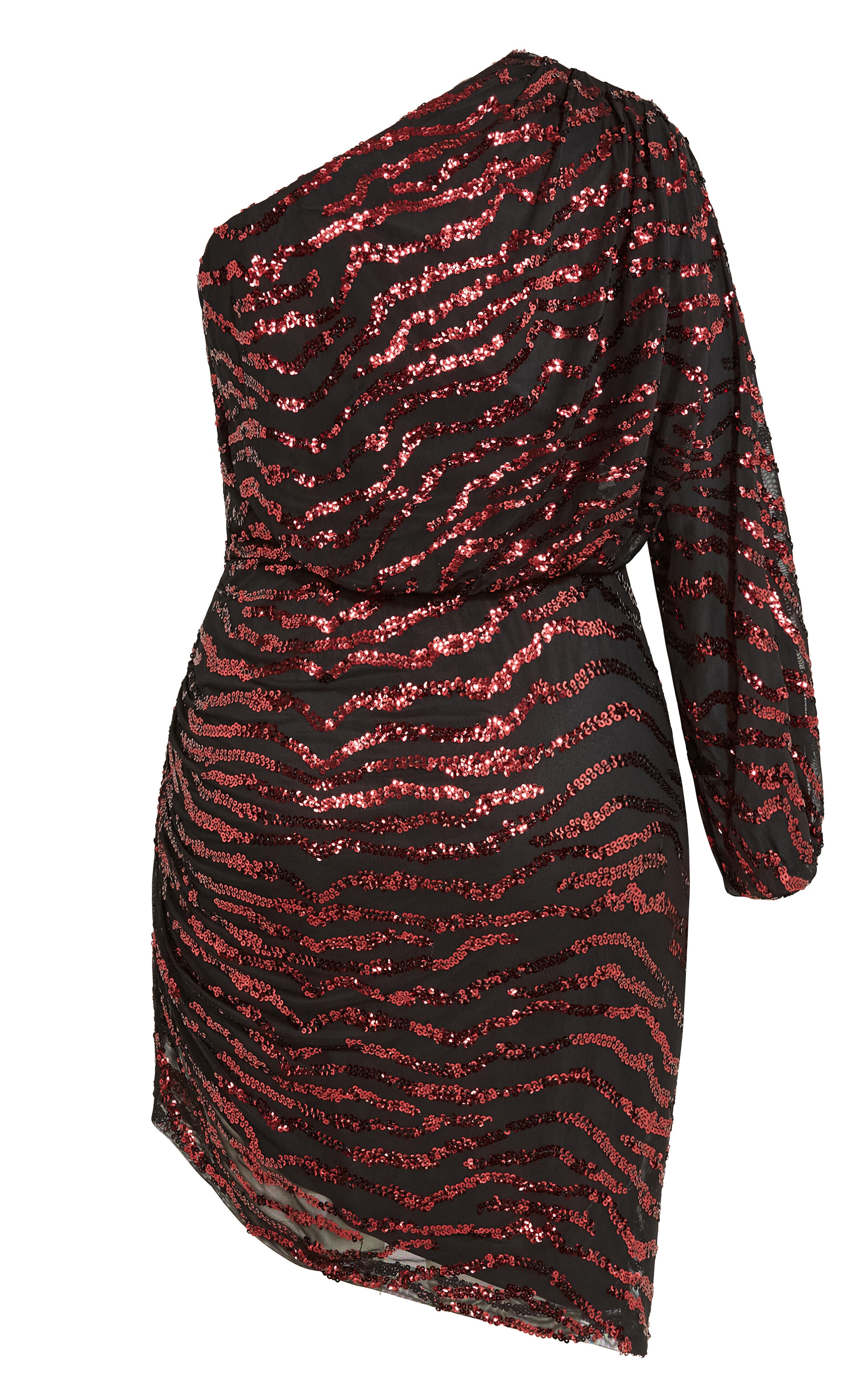 Sequin Stripe Dress - ruby, RED, alternate image number 5