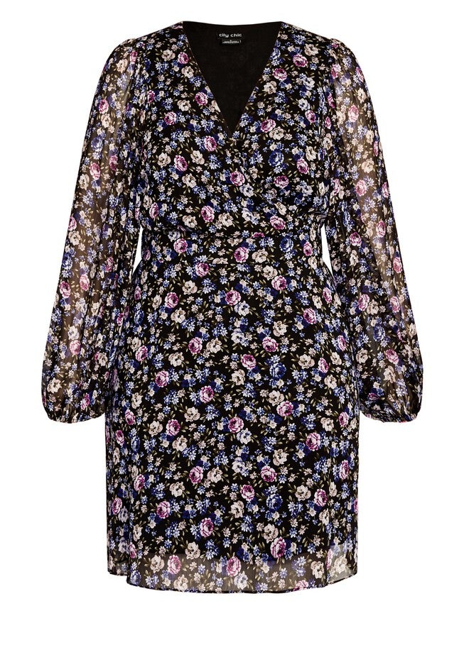 Wild Ditsy Dress - black, BLACK, alternate image number null