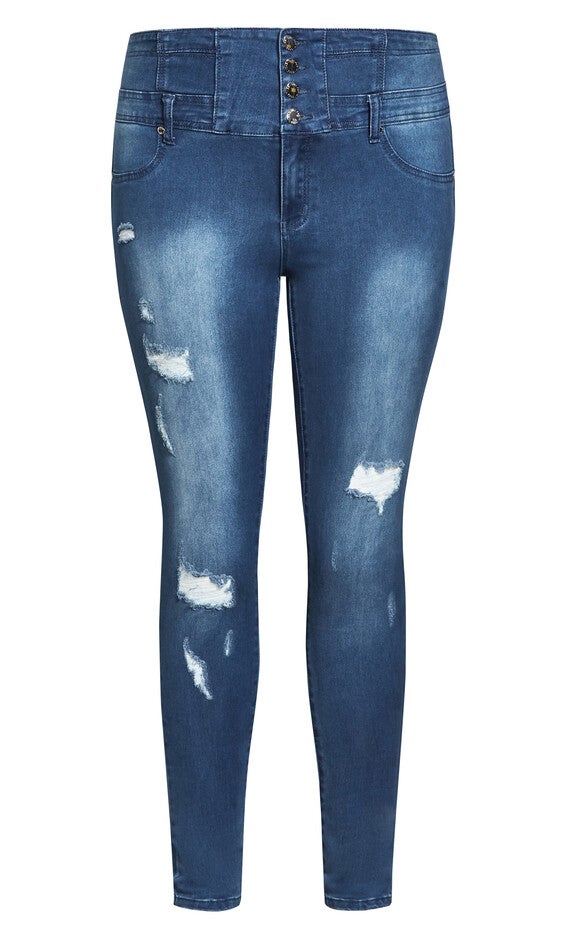 Asha Rip Corset Jean - light denim, BLUE, alternate image number null