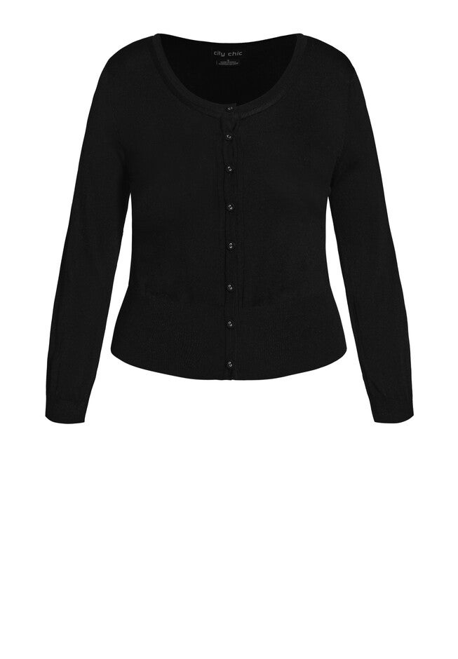 Retro 3/4 Cardigan - black, BLACK, alternate image number null