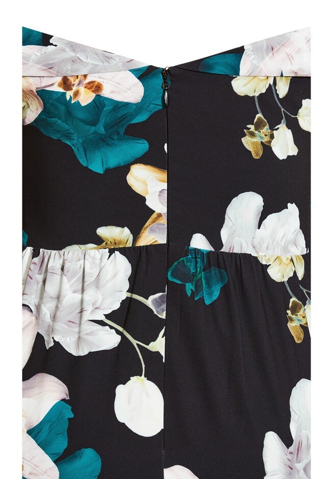 Floral Glow Maxi Dress - black, BLACK, alternate image number null