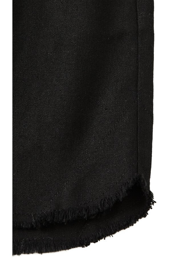 Remi Fray Hem Short, BLACK, alternate image number null