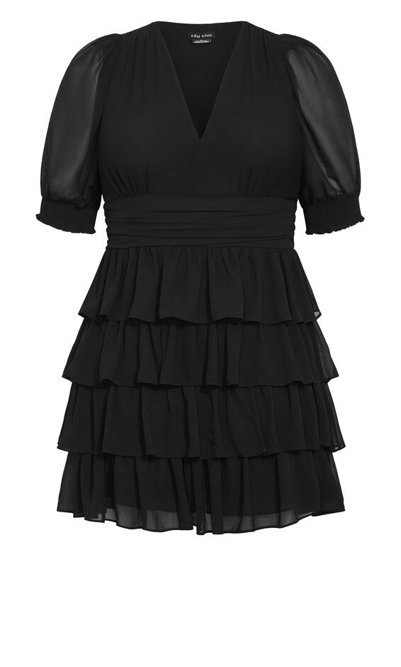 Kailey Short Sleeve Dress - black, BLACK, alternate image number null