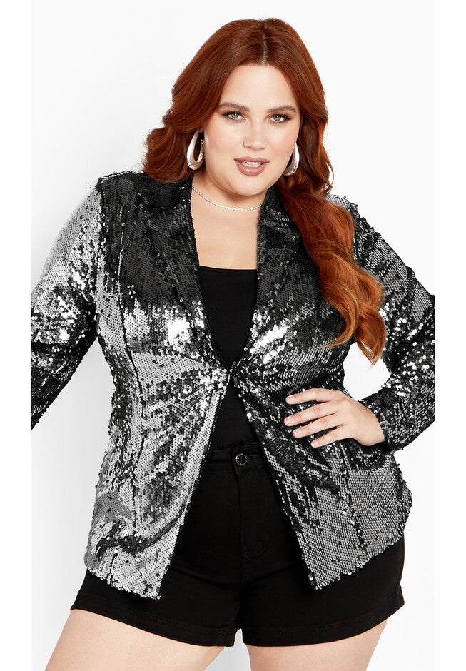 Sequin Seduction Jacket - gunmetal, GREY, hi-res image number null