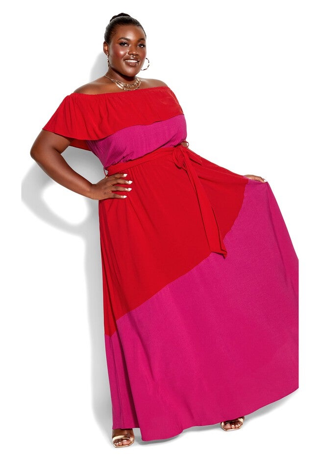 Colorburst Maxi Dress - fuchsia, RED, alternate image number 2