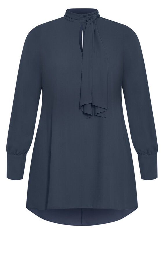 Neck Tie Tunic - navy, NAVY, alternate image number 5