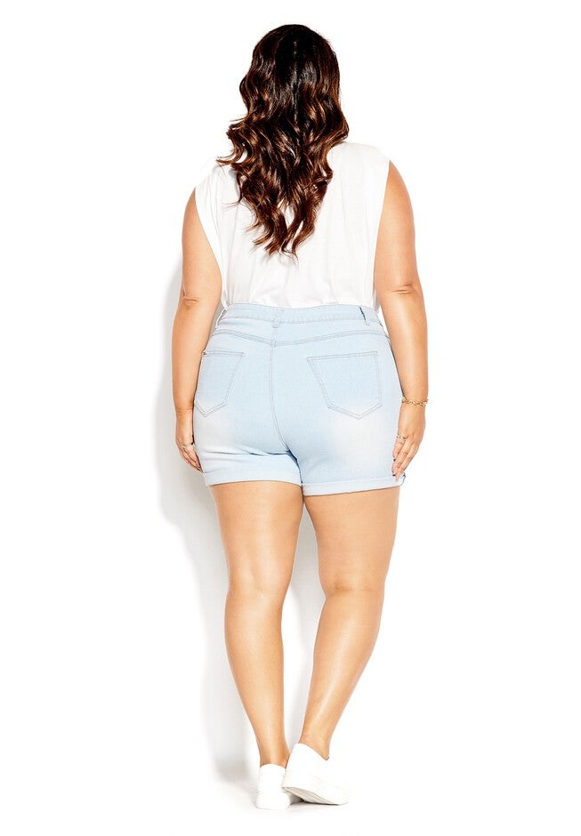 High Waist Light Short - denim, BLUE, alternate image number 2