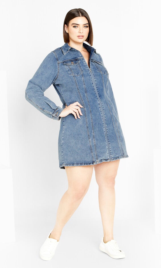 Oaklyn Dress - mid denim, MID, hi-res image number null