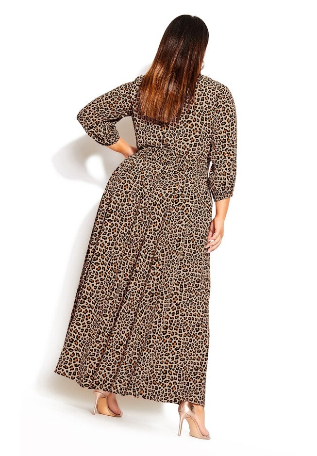 Cheetah Maxi Dress - sand, BROWN, on-hover image number null