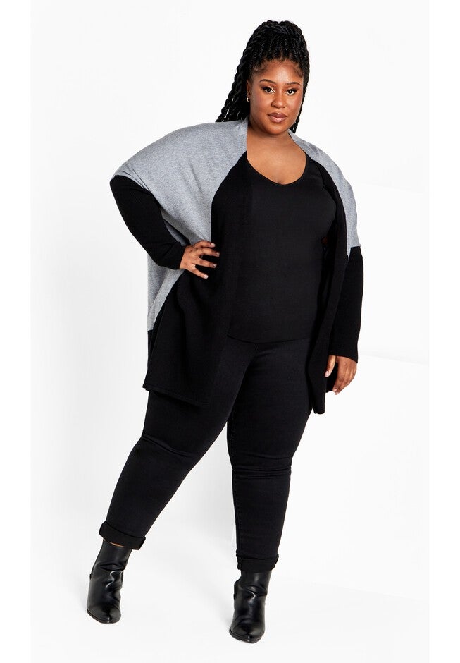 Splice It Cardigan, BLACK CHARCOAL, on-hover image number null