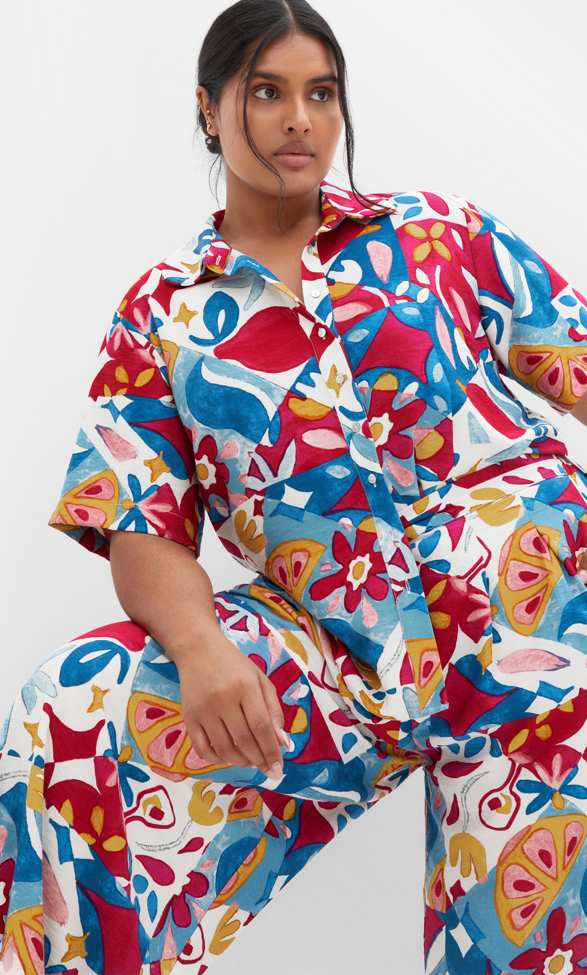 Mosaic Shirt - print, BLUE, hi-res image number 0