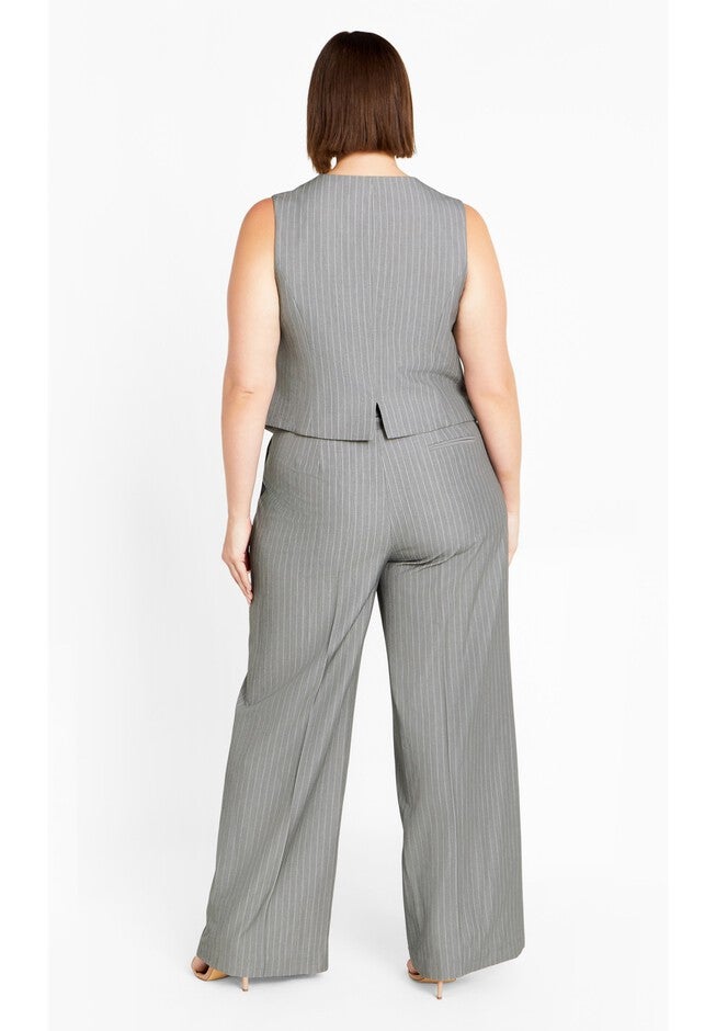 Jazmin Pinstripe Vest - silver, GREY, alternate image number null
