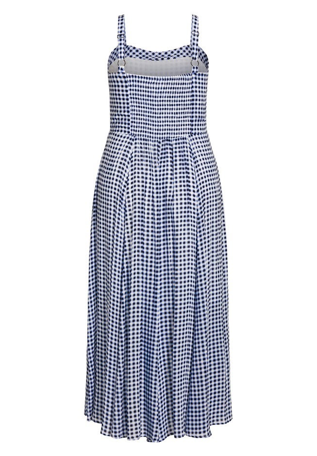 Picnic Check Maxi Dress - navy, BLUE, alternate image number 3