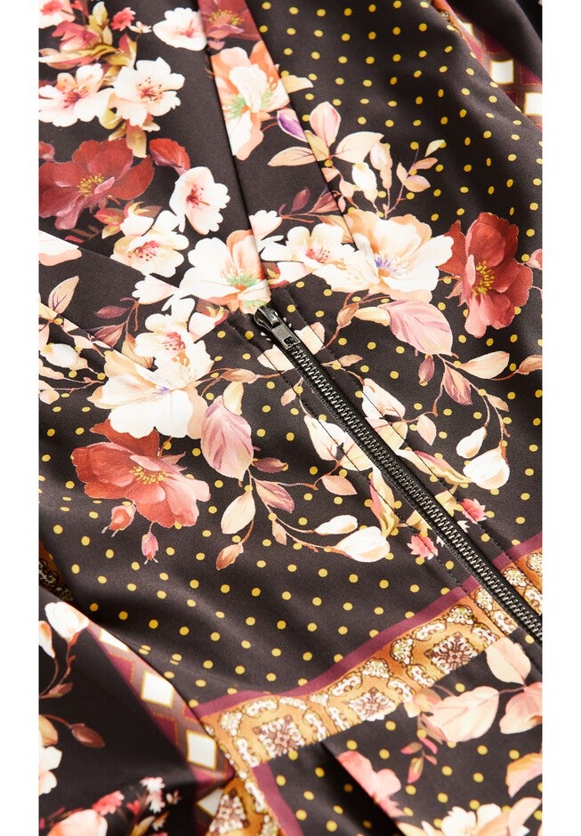 Falling Floral Tunic - black, BLACK, alternate image number 4