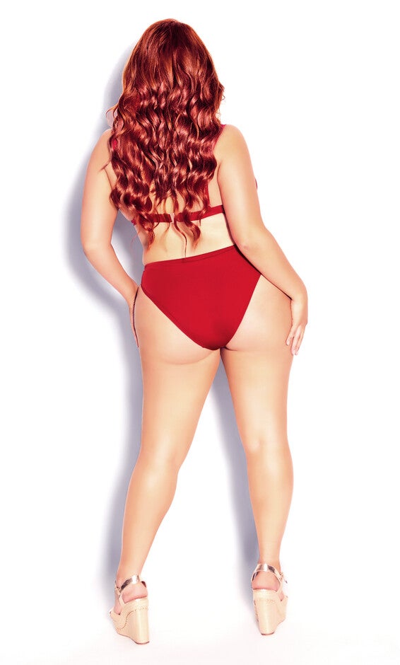 Daisy Bikini Pant  - red cherry, RED, alternate image number 3