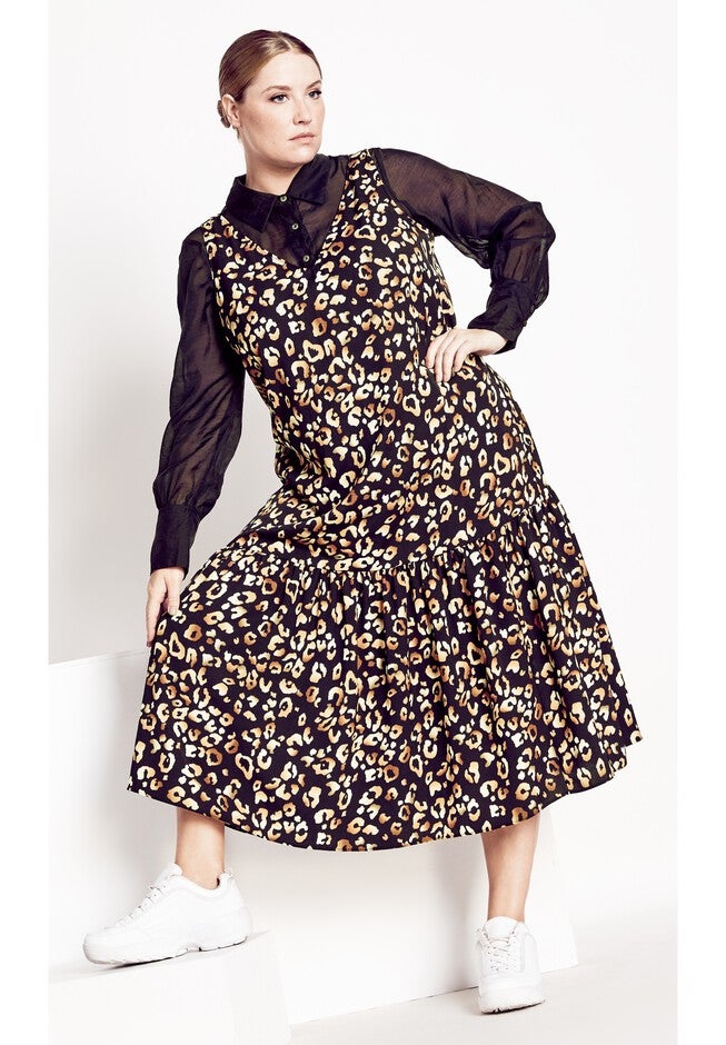 Safari Tier Dress - black, BLACK, on-hover image number 1