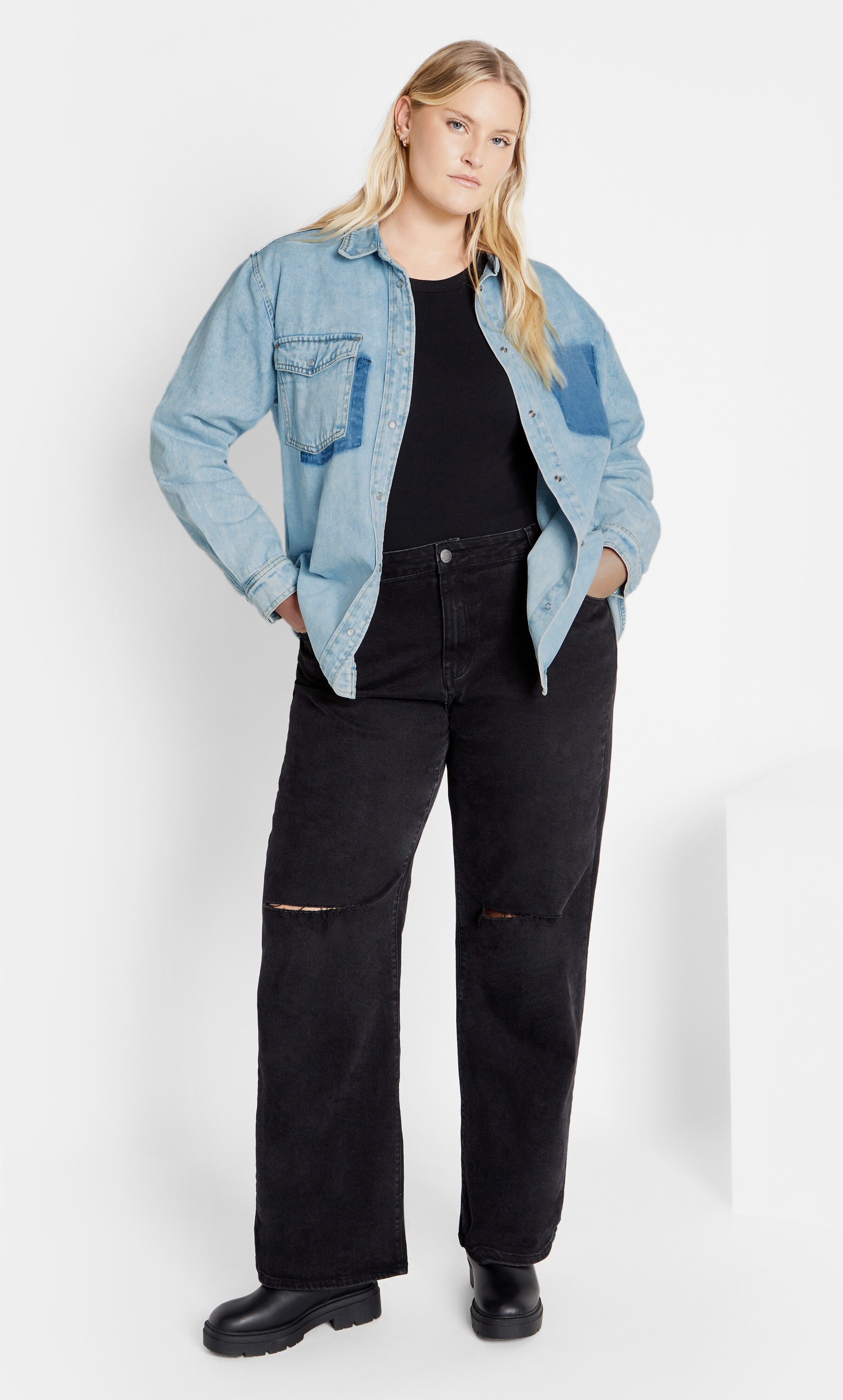 Denim Ivy Shirt - light denim, DENIM, alternate image number 3