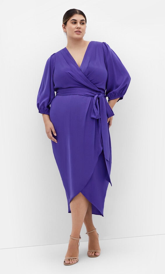 Opulent Elbow Sleeve Dress - violet, PURPLE, hi-res image number null