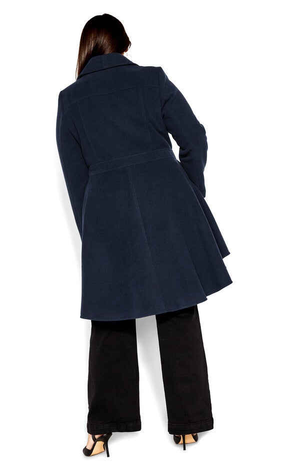 Hi Lo Frill Coat - navy, BLUE, alternate image number null