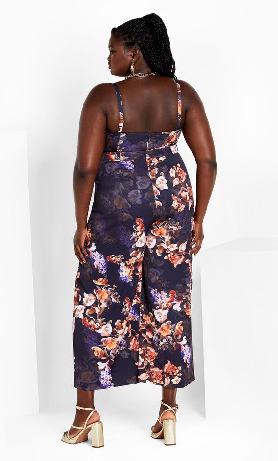 Abigail Print Jumpsuit - navy bouquet, BLUE, alternate image number null