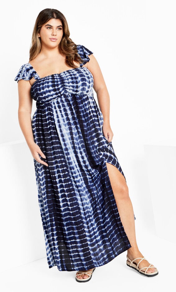 Tiarne Tie Dye Maxi Dress - blue tie dye, BLUE TIE DYE, alternate image number null