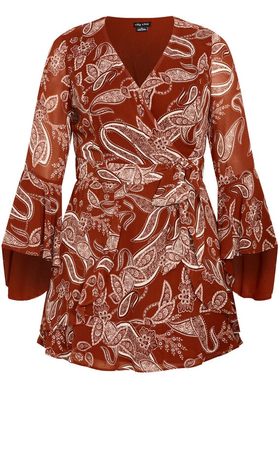 Paisley Dress - ginger, BROWN, alternate image number null