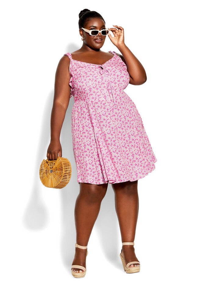 Foolish Ditsy Dress - blush, PINK, hi-res image number null