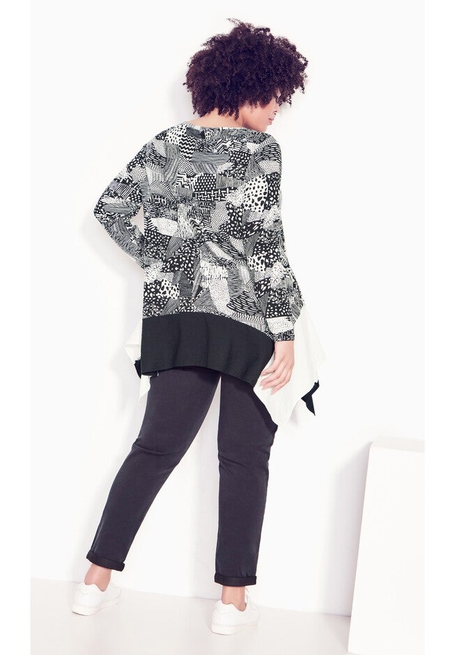 Florence Print Top, PATCH PRINT BLACK, alternate image number null
