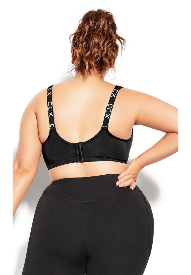 Underwire Contour Sports Bra - black, BLACK, on-hover image number 1