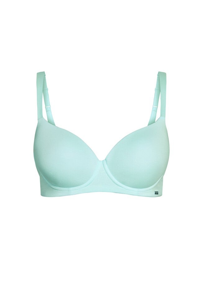 Smooth & Chic Cotton T-Shirt Bra - iced aqua, GREEN, alternate image number 2