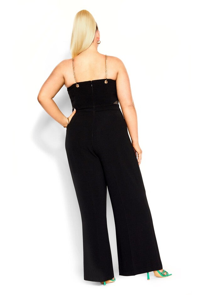 Ann Chain Jumpsuit - black, BLACK, alternate image number null