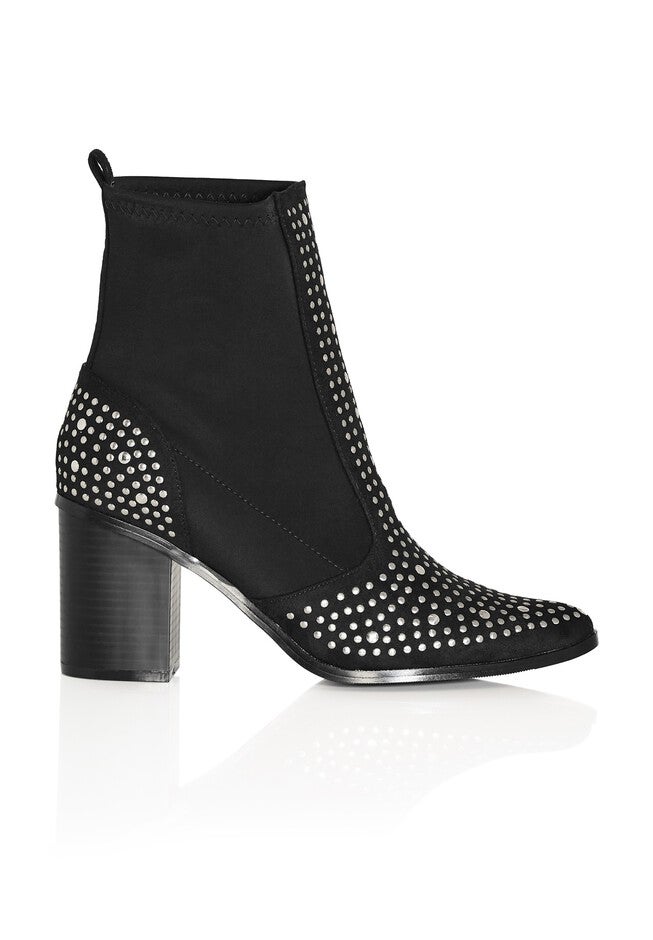 WIDE FIT Rock Stud Boot - black, BLACK, on-hover image number null