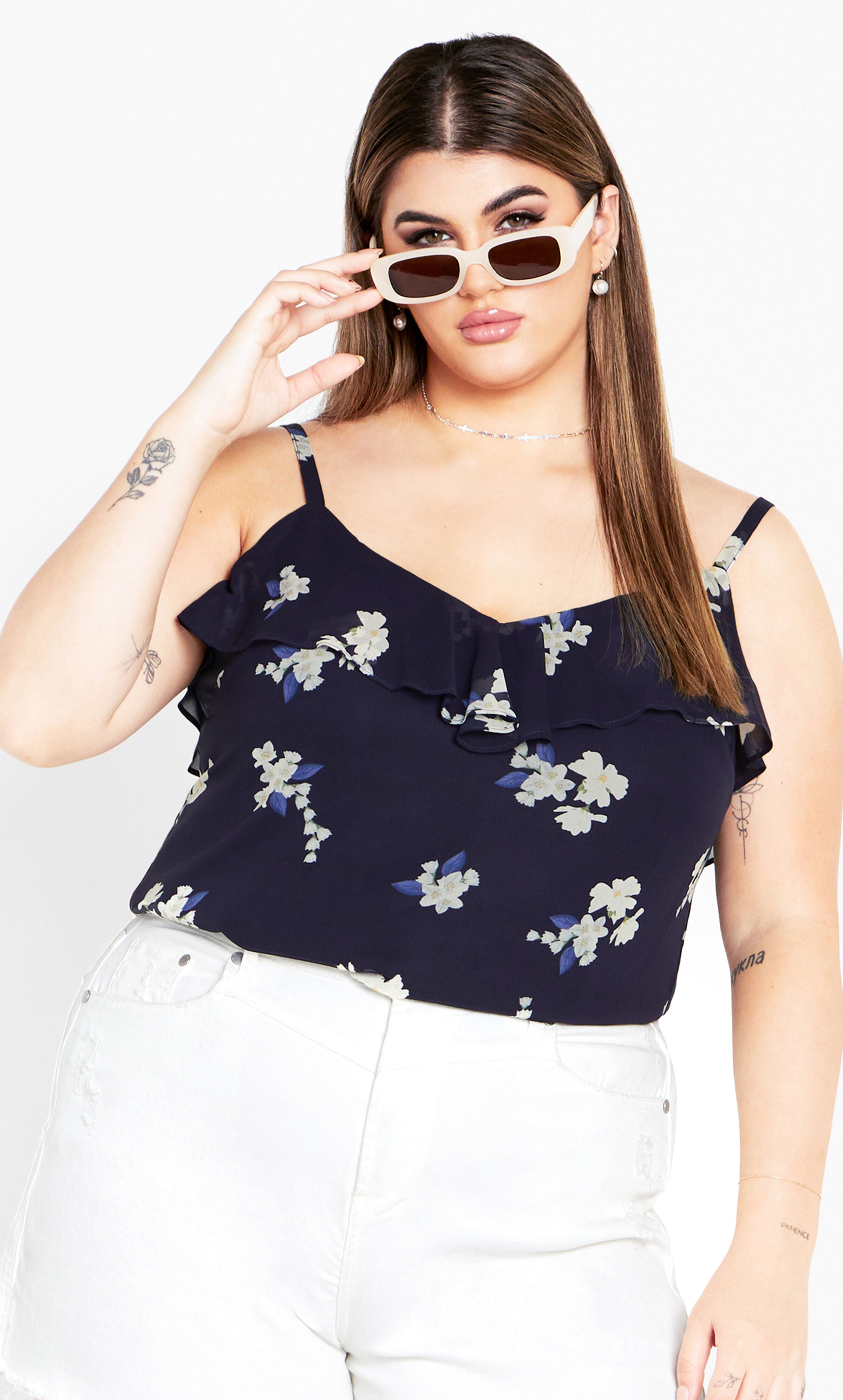 Nicole Print Cami - demure floral, BLUE, hi-res image number 0