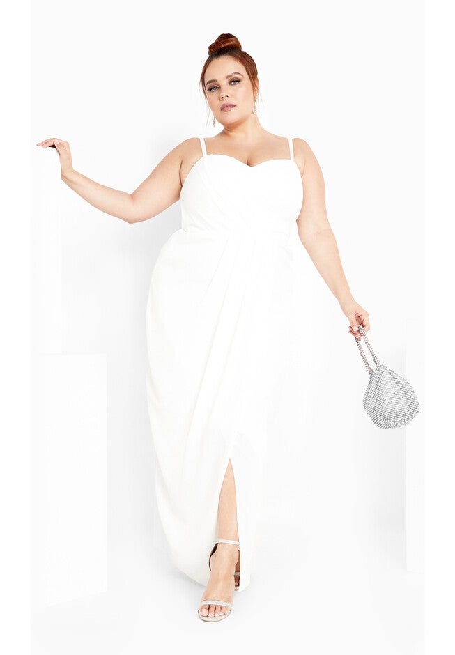 Sweet Drape Maxi Dress - ivory, WHITE, hi-res image number 0