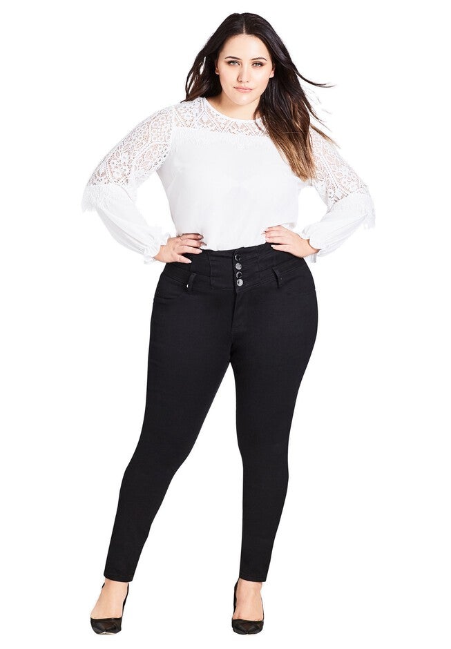 Harley Regular Corset Skinny Jean - black, BLACK, alternate image number null