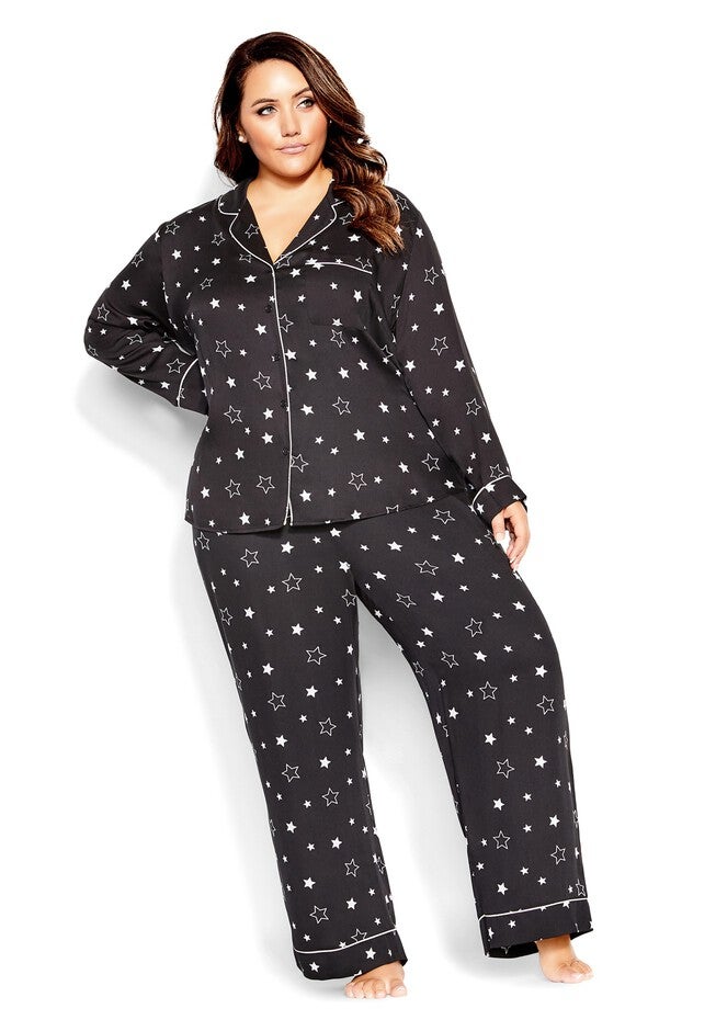 Galaxy Sleep Shirt - black, BLACK, on-hover image number null