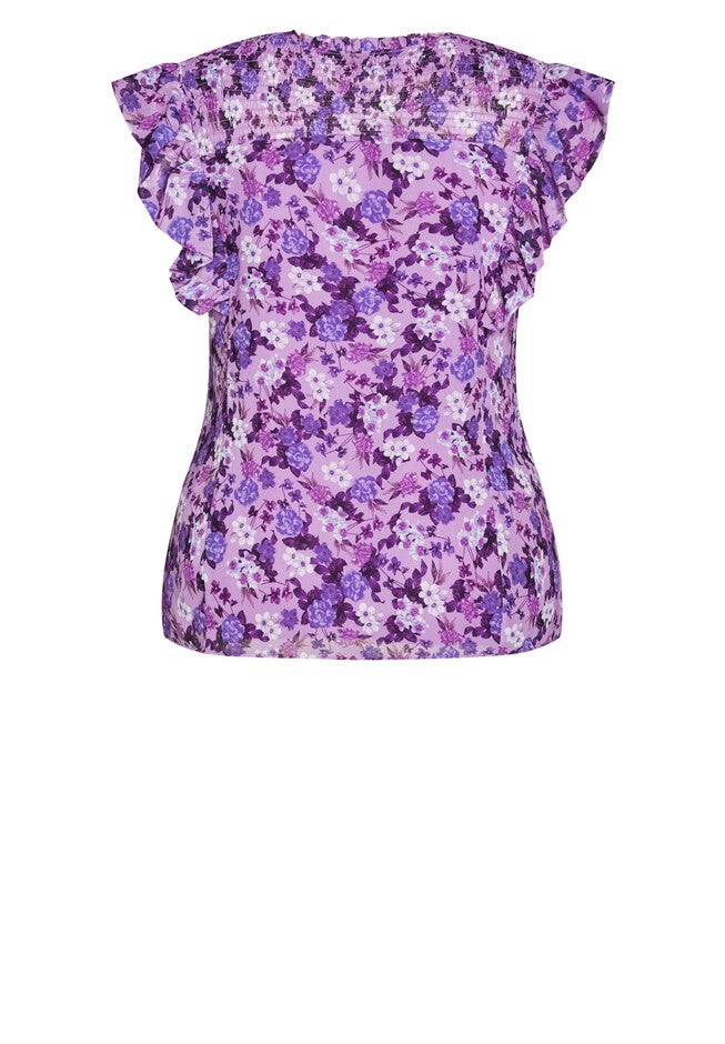 Bella Print Top - lavender, PURPLE, alternate image number null