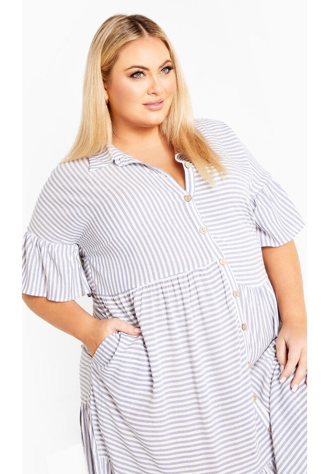 Kaitlyn Stripe Dress, BLUE STRIPE, alternate image number 3