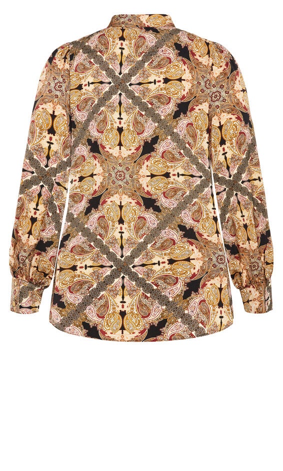 Lucille Print Shirt - paisley mirage, BROWN, alternate image number null
