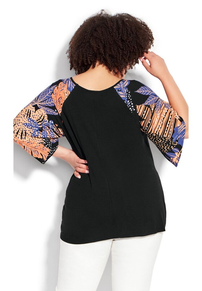 Gretta Tie Front Top, SKYLIGHT PALM, on-hover image number null