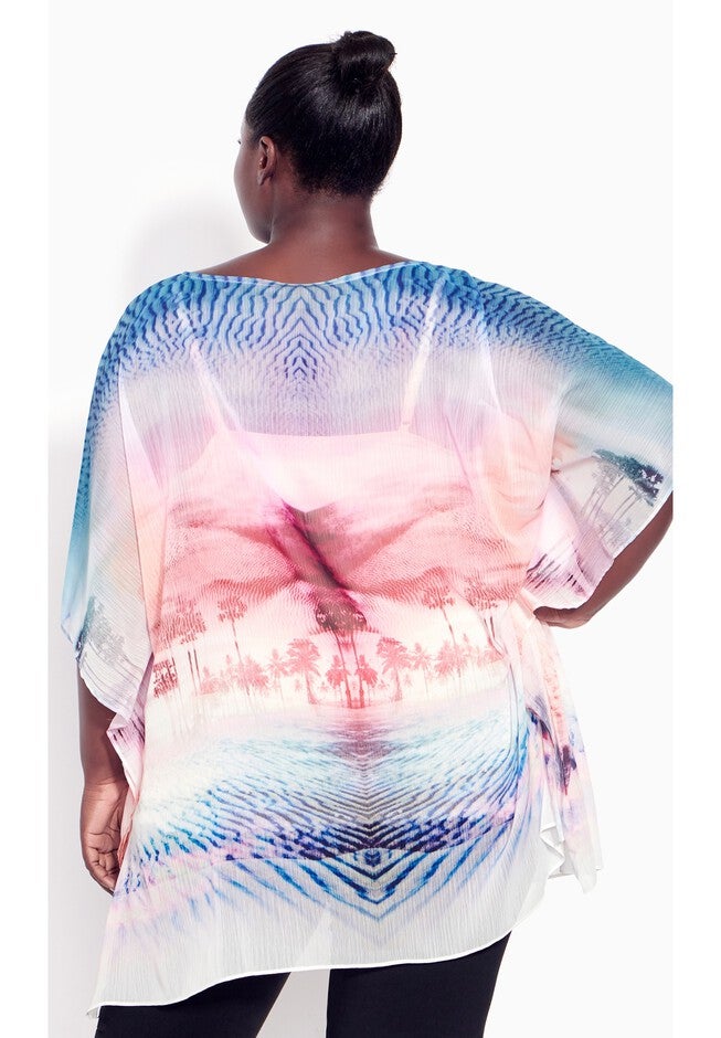 Watercolor Poncho, PARADISE, on-hover image number null