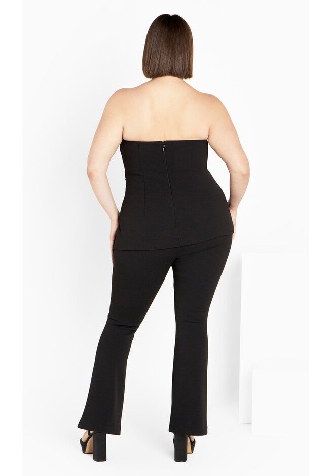 Amaya Fitted Deep V Jumpsuit - black, BLACK, alternate image number 3