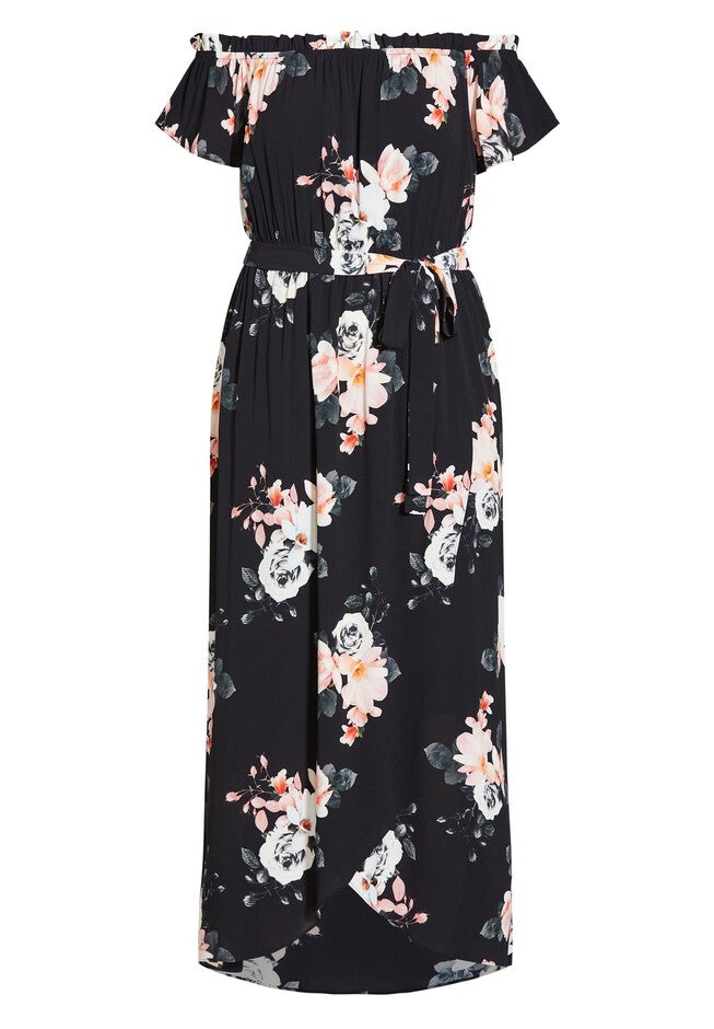 Lotus Tie Maxi Dress - black, BLACK, alternate image number null